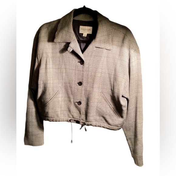 Emanuel Ungaro Beige drawstring Trendy Style Cropped Blazer with Notched Lapel 6 - Picture 2 of 5